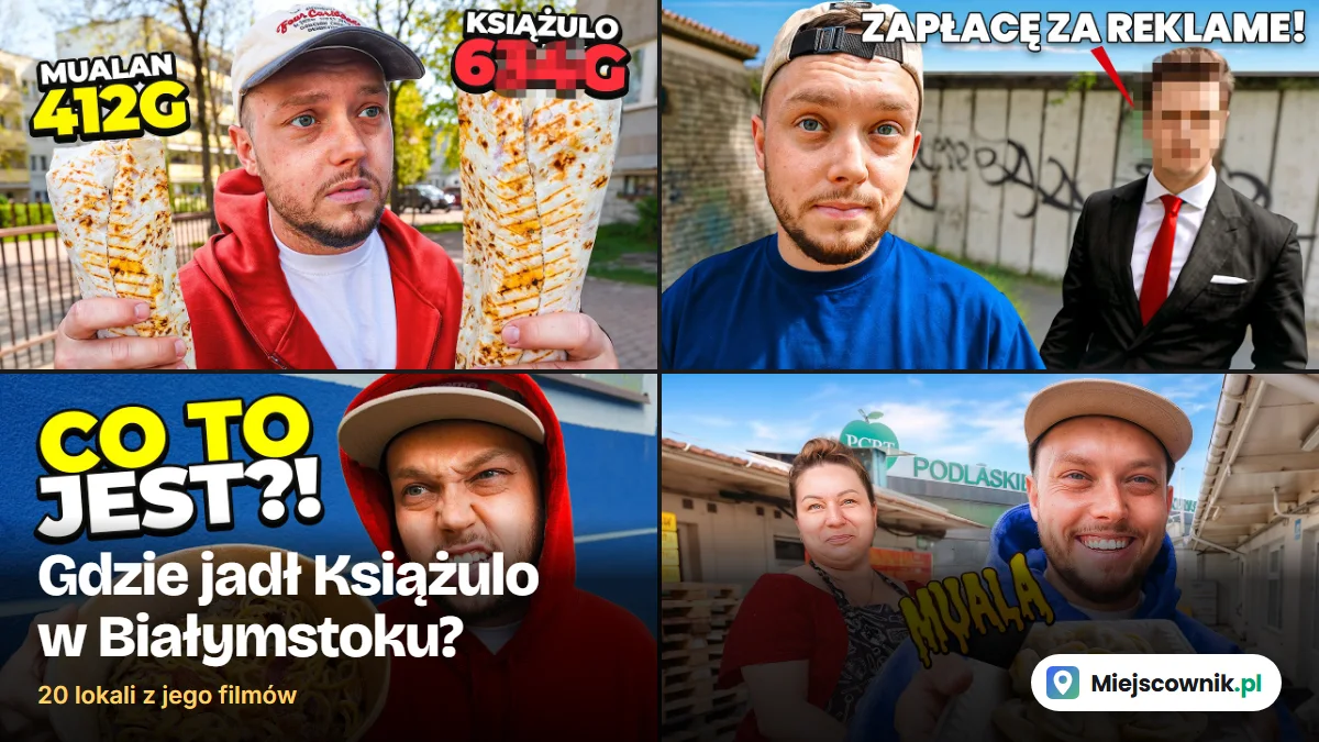 Gdzie jadł Książulo w Białymstoku: kolaż miniatur jego filmów