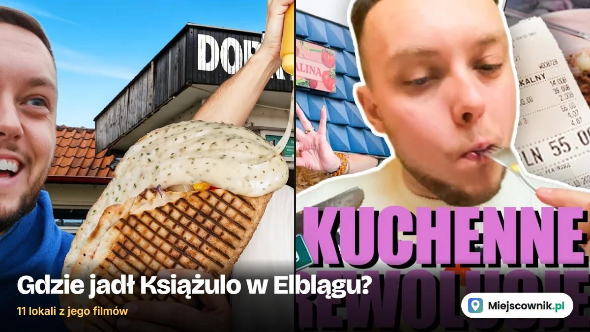 Gdzie jadł Książulo w Elblągu: kolaż miniatur jego filmów