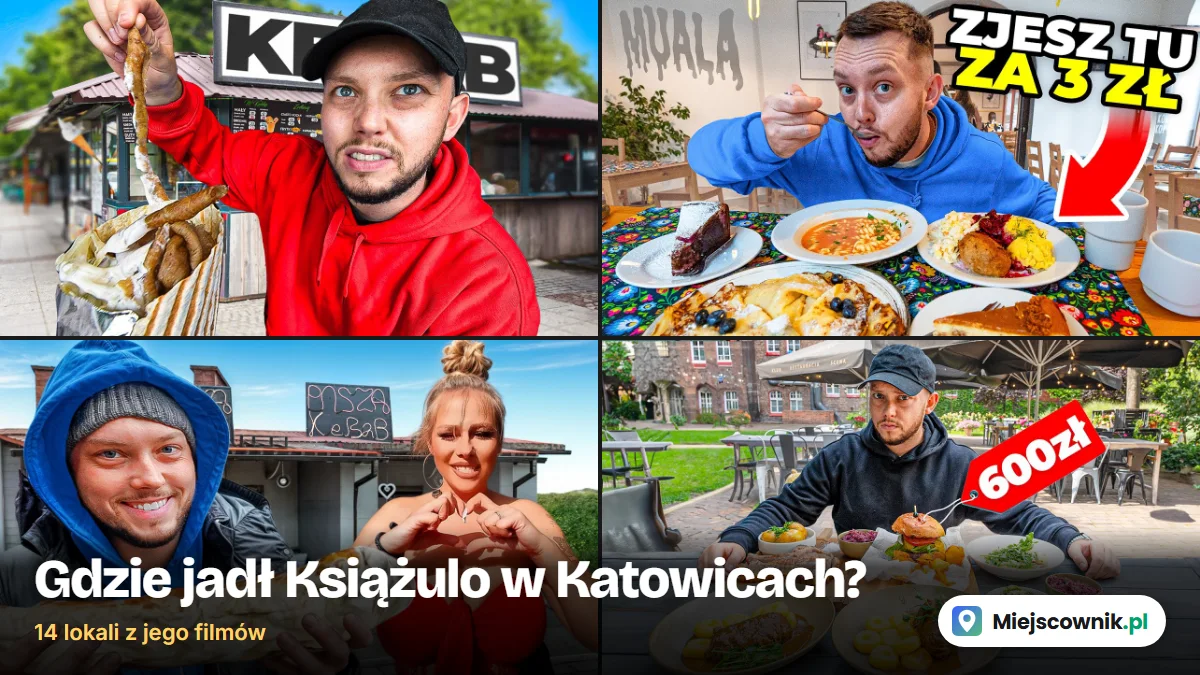 Gdzie jadł Książulo w Katowicach: kolaż miniatur jego filmów