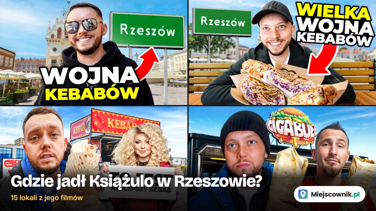 Gdzie jadł Książulo w Rzeszowie: kolaż miniatur jego filmów