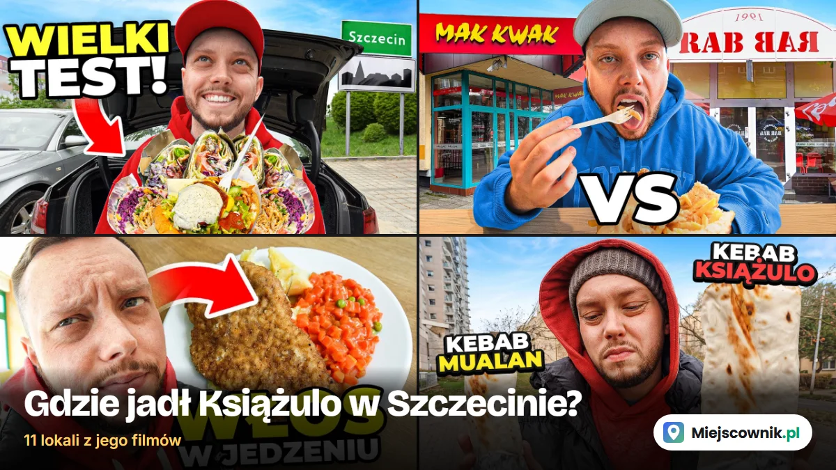 Gdzie jadł Książulo w Szczecinie: kolaż miniatur jego filmów