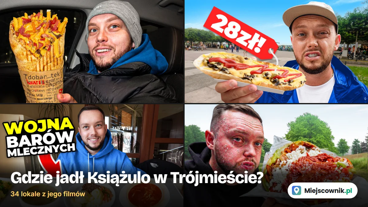 Gdzie jadł Książulo w Trójmieście: kolaż miniatur jego filmów