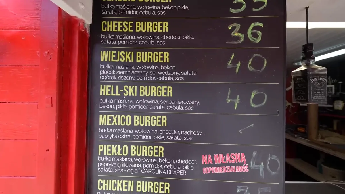 Cennik HELLski Burger na Helu