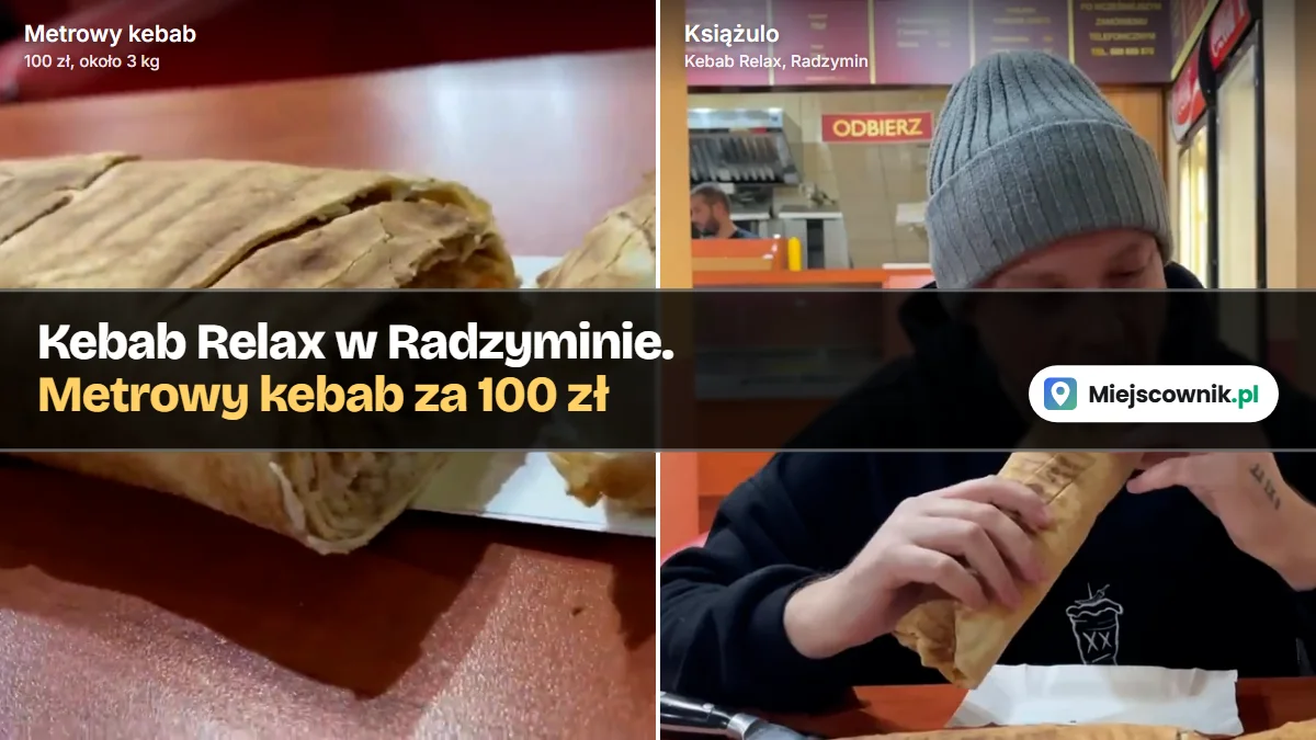 Metrowy kebab z Kebab Relax w Radzyminie i Książulo podczas jedzenia