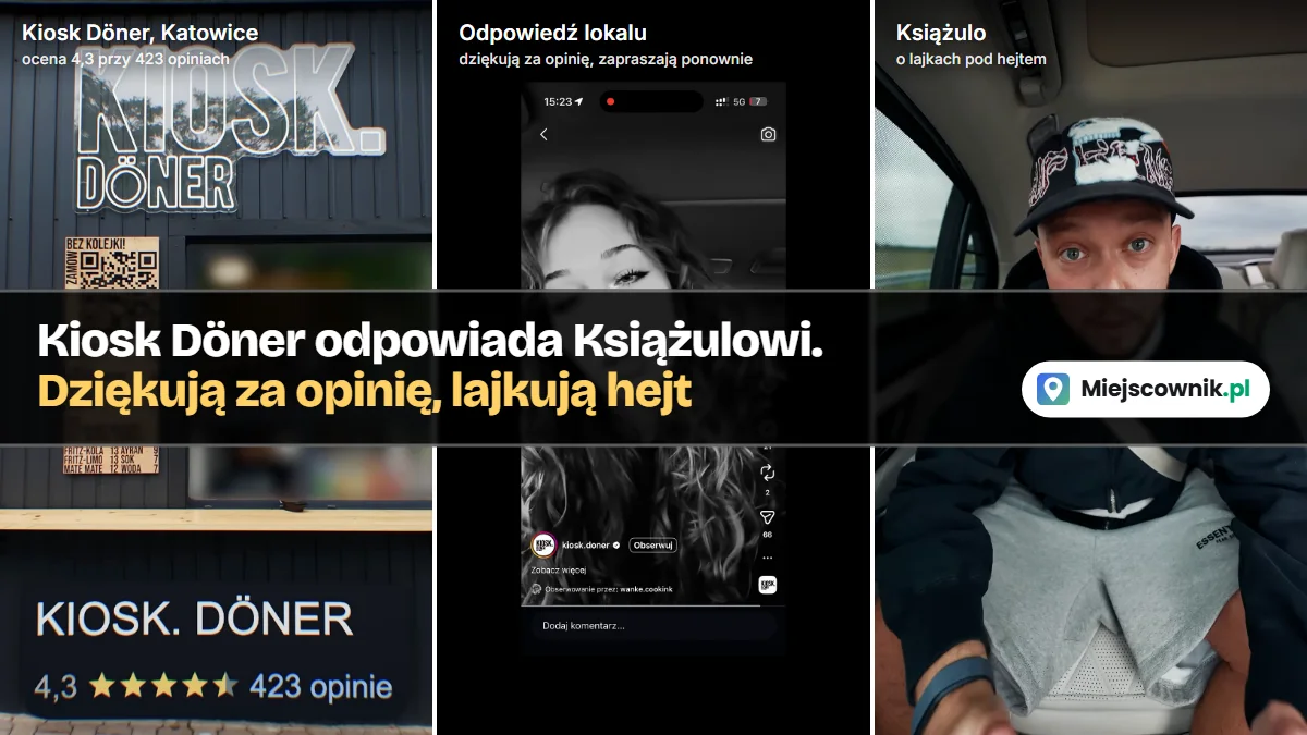 Kiosk Döner w Katowicach, odpowiedź właścicielki nagrana na Instagramie i Książulo komentujący lajki pod hejtem