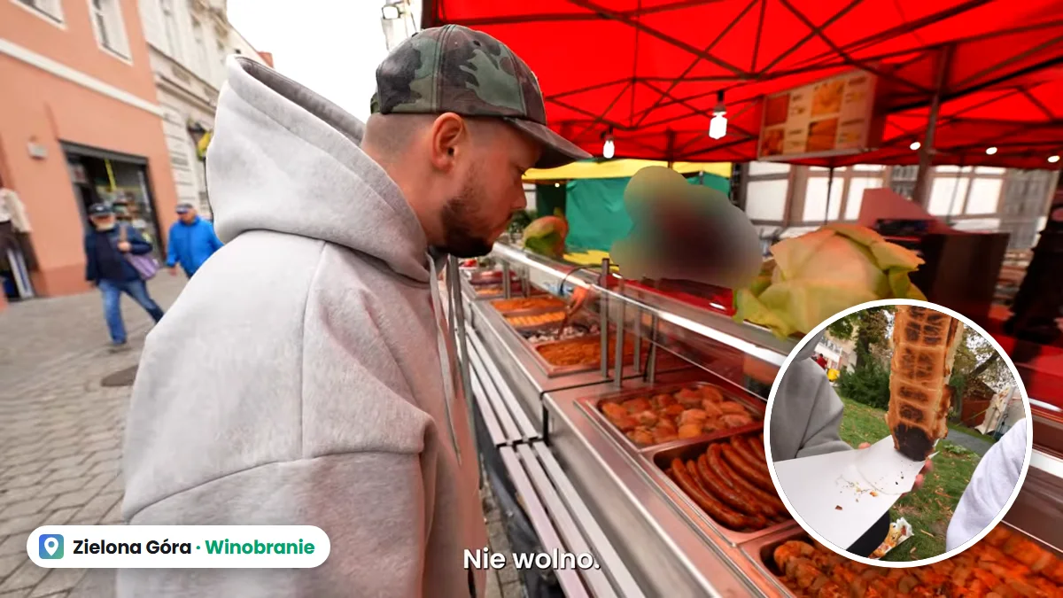 Książulo na jarmarku Winobrania w Zielonej Górze, w kółku zapiekanka za 40 zł z nierozpuszczonym serem