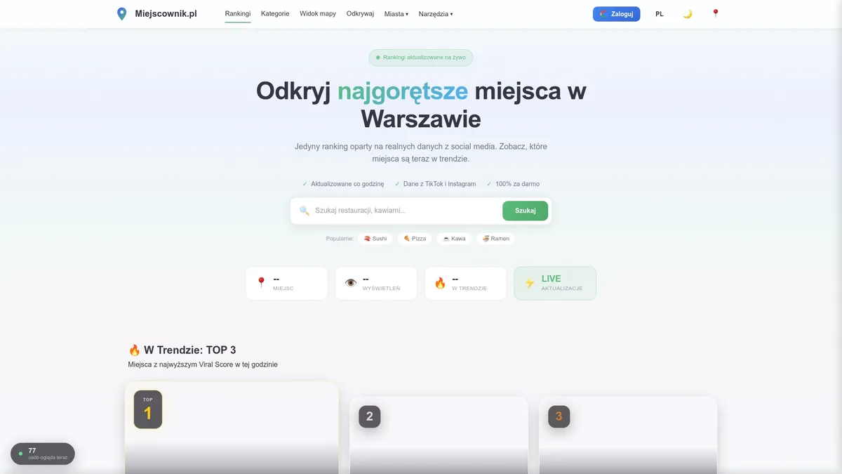 Miejscownik.pl ekran główny
